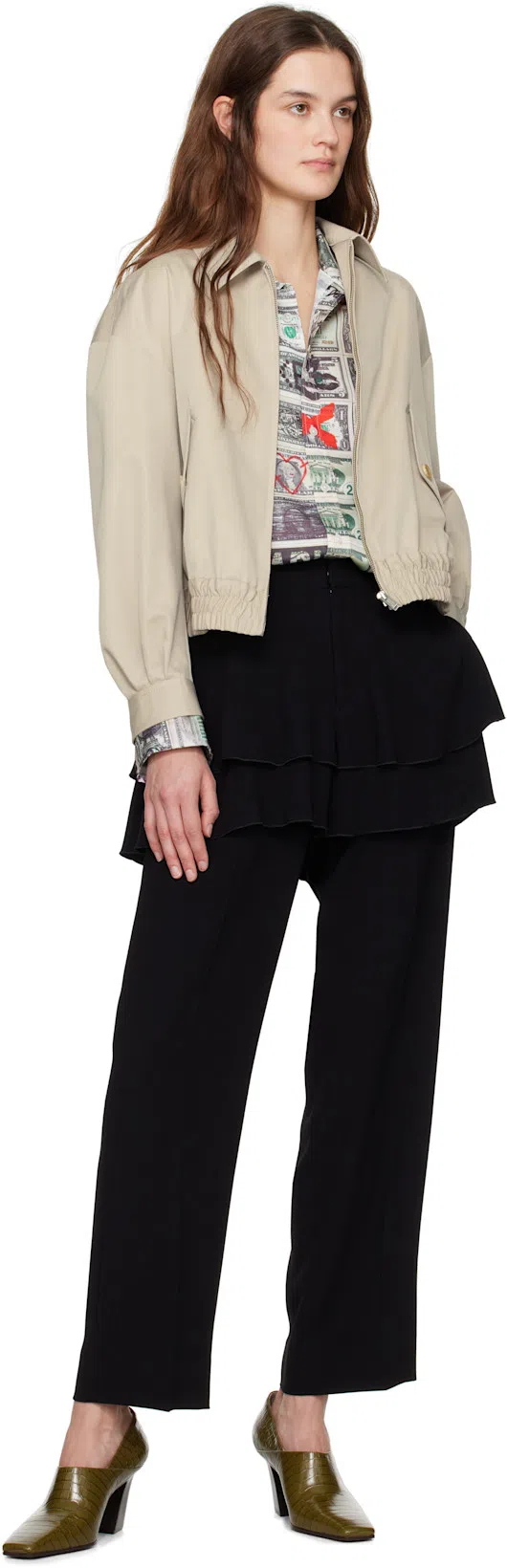 BOTTEGA VENETA Green Lewis Heels In 3310 Olive Oil