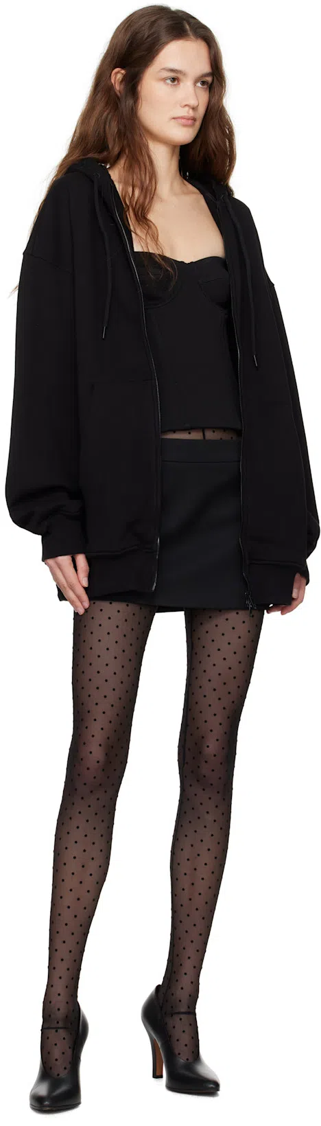 WARDROBE.NYC Black Semi Matte Bustier Tank Top