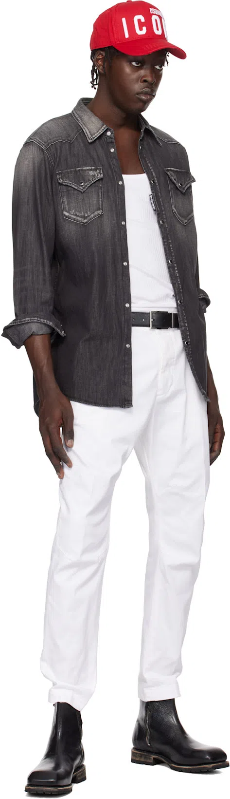 DSQUARED2 Red Be Icon Baseball Cap In M818 Red