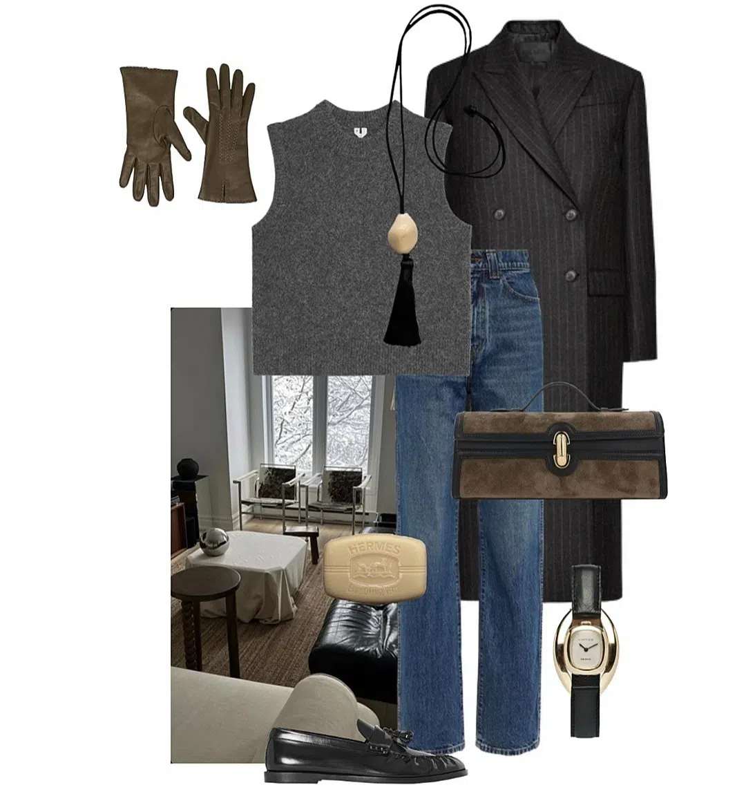 KHAITE Winslow Mid Rise Denim Baggy Jeans In Blue