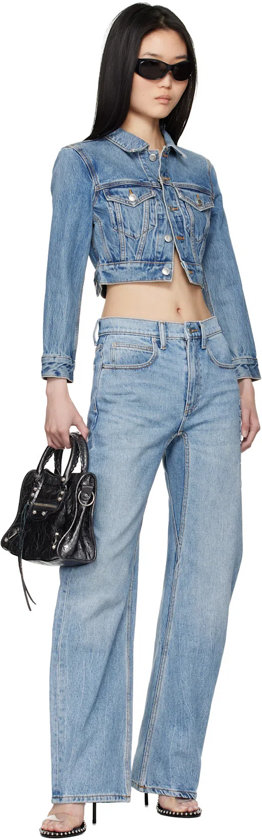 ALEXANDER WANG Leather Sandals With Metal Details In Black