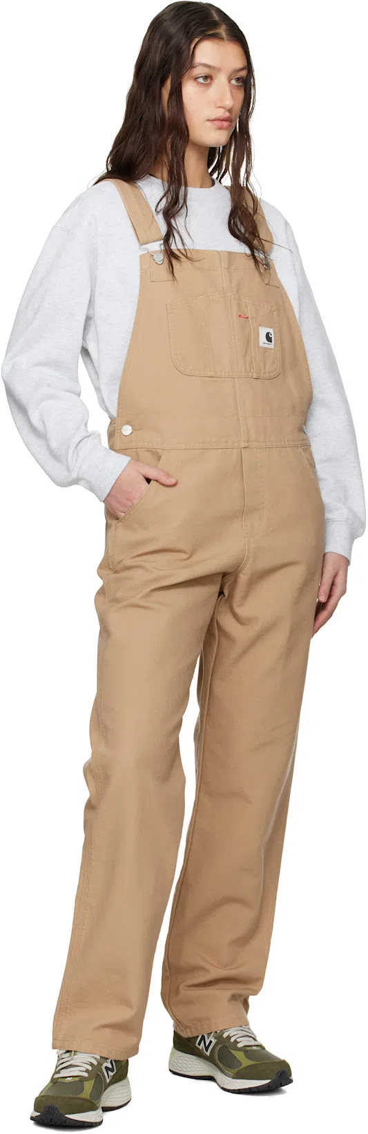 CARHARTT Straight Fit Overall Adjustable Straps In Beige