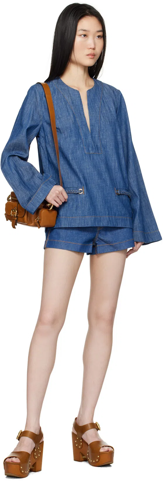 CHLOÉ Chloe Jeannette Leather Platform Sandals In Brown