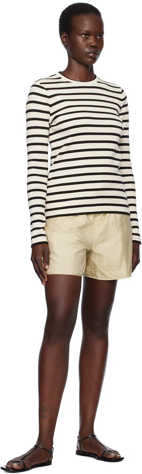 JIL SANDER Striped Longsleeve T-shirt In White