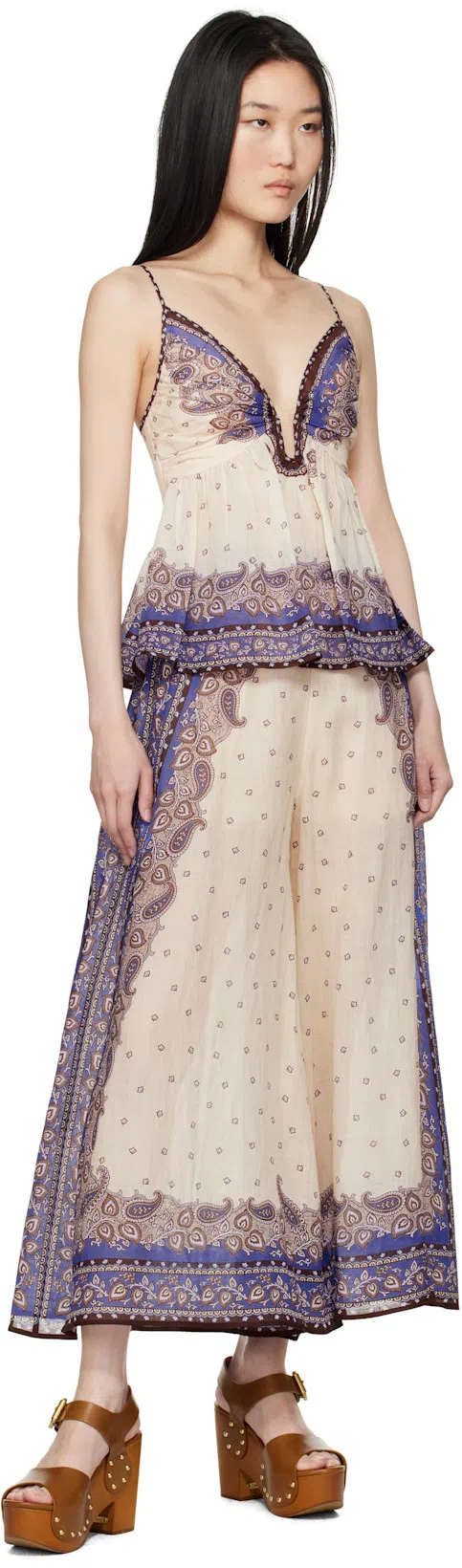 ZIMMERMANN Maxine Trousers With Purple Paisley Print