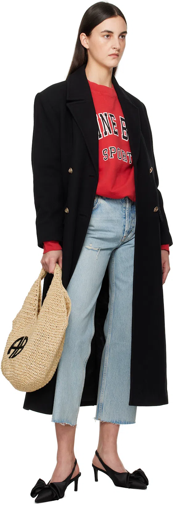 ANINE BING Nina Heels With Bow Heels Black