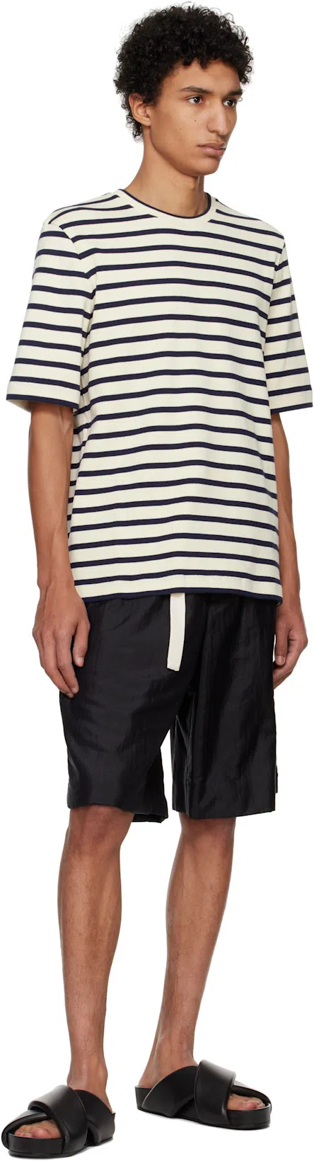 JIL SANDER Marinière Cotton T-shirt In White