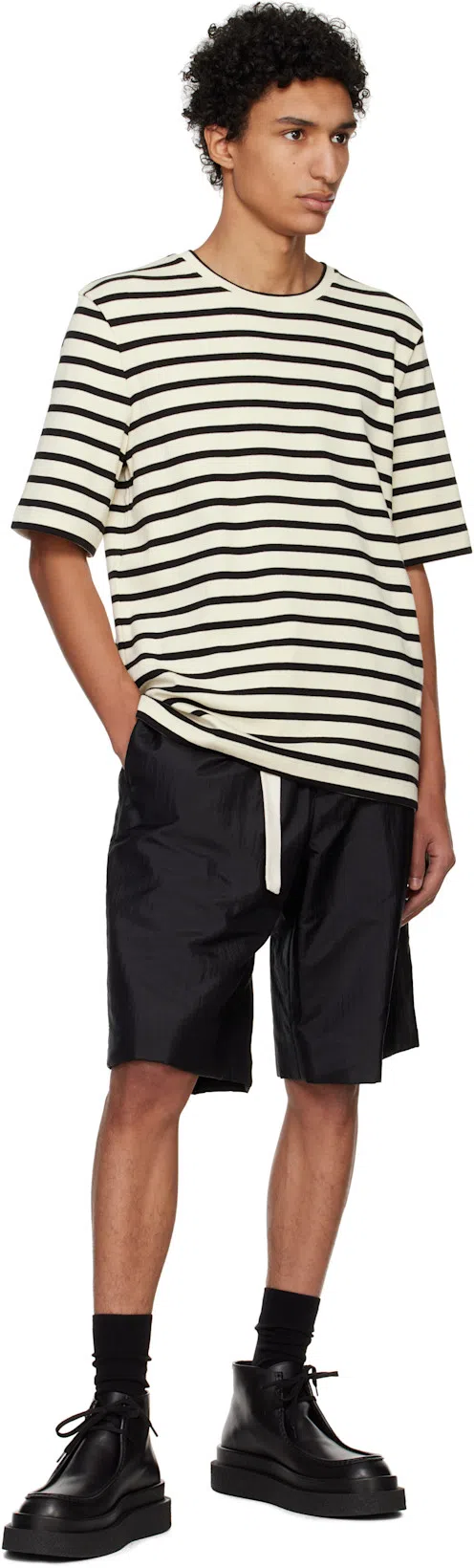 JIL SANDER Marinière Cotton T-shirt In White