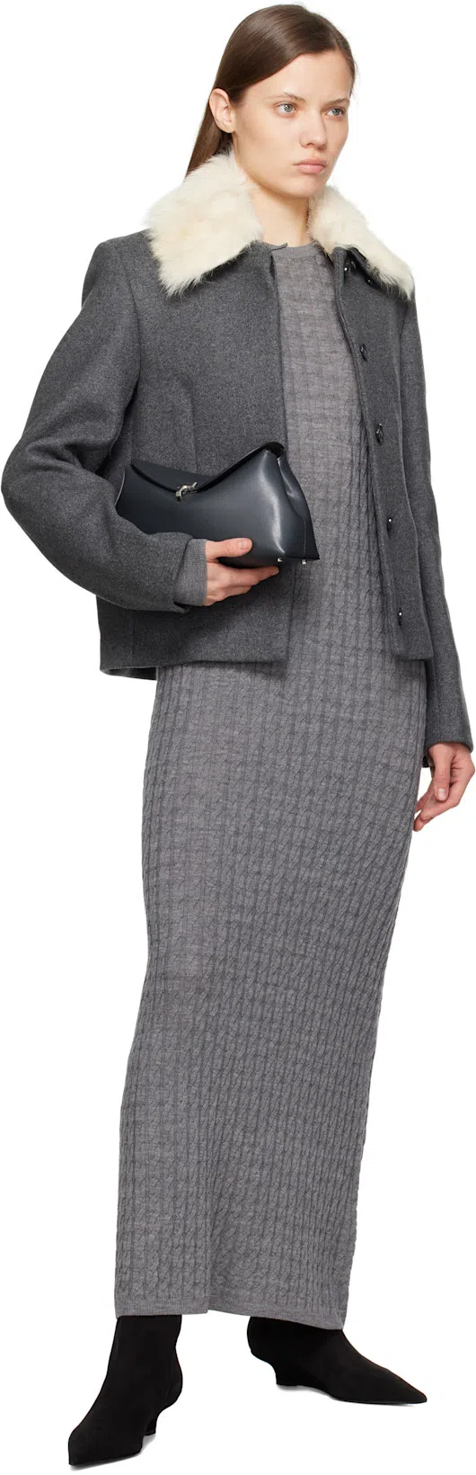 TOTÊME Black Suede Knee-high Boots With Low Heel