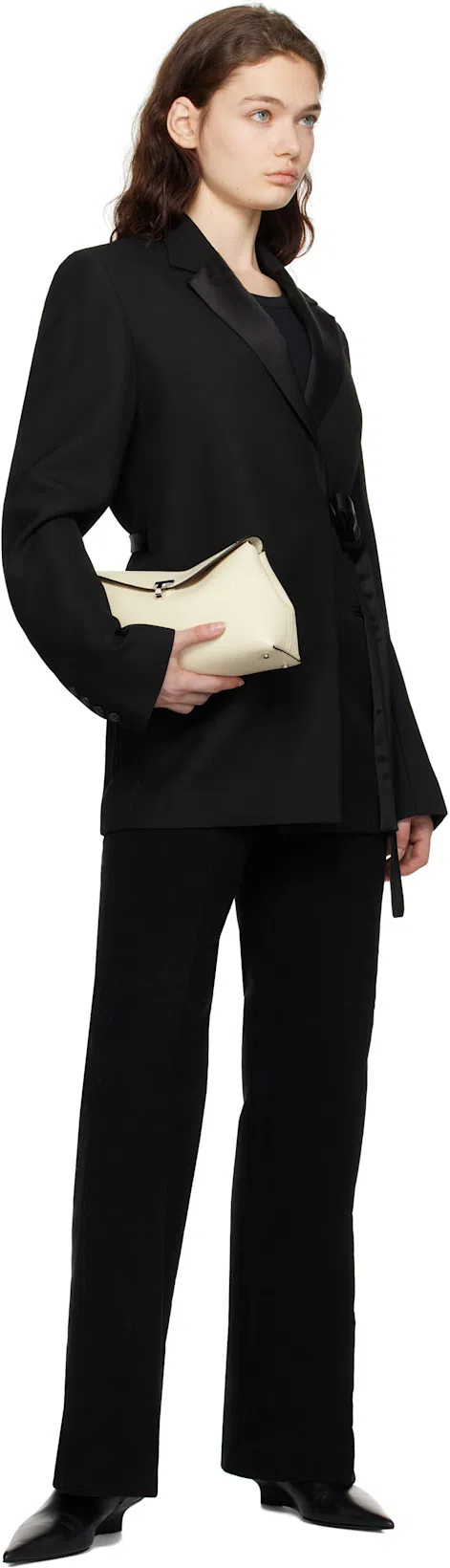 TOTÊME Sharp Leather Ankle Boots In Black