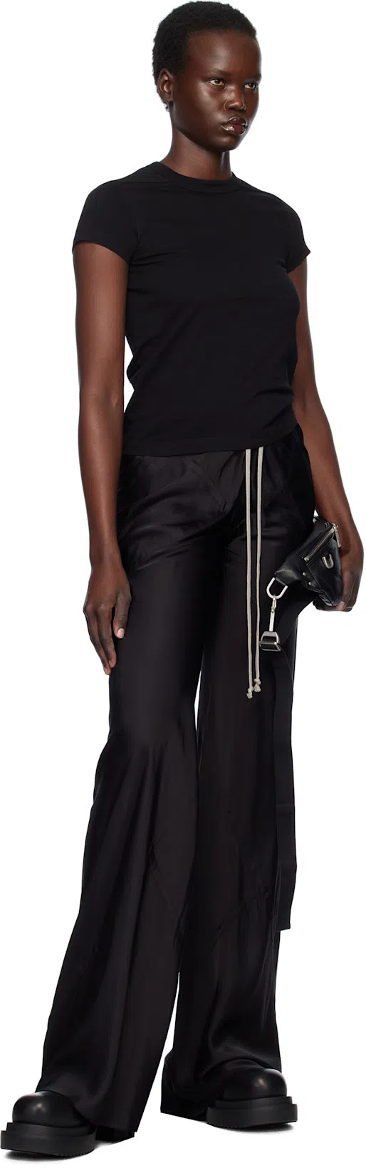 RICK OWENS Beatle Bogun' Black Boots With Chunky Platform In Smooth Leather