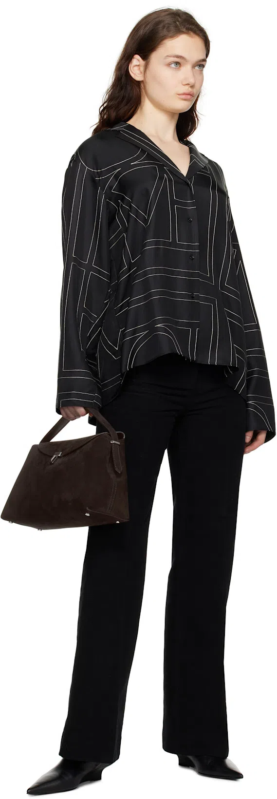 TOTÊME Sharp Leather Ankle Boots In Black