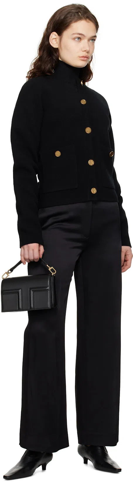 TOTÊME 'espera' Black U Neck Rib Tank Top