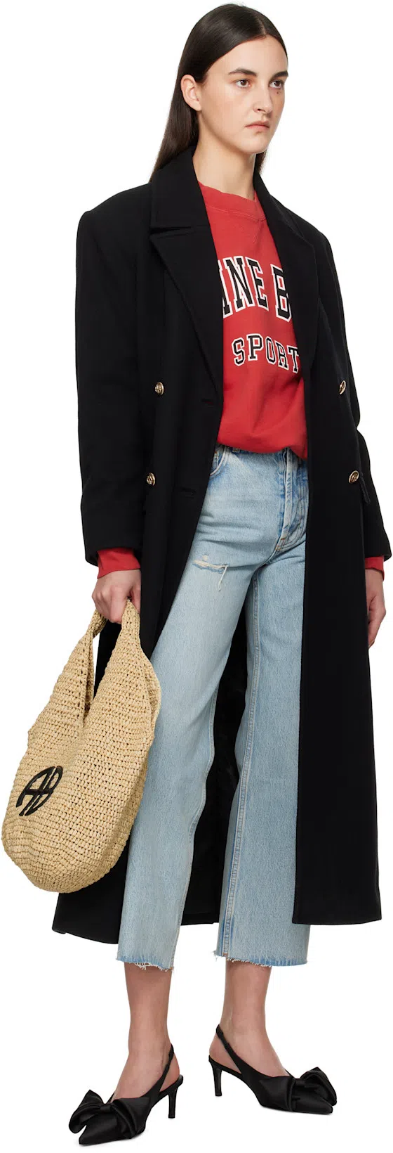 ANINE BING Nina Heels With Bow Heels Black