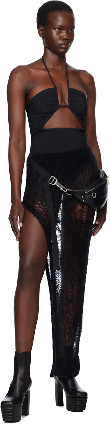 RICK OWENS Hollywood Prong Swimsuit In Black