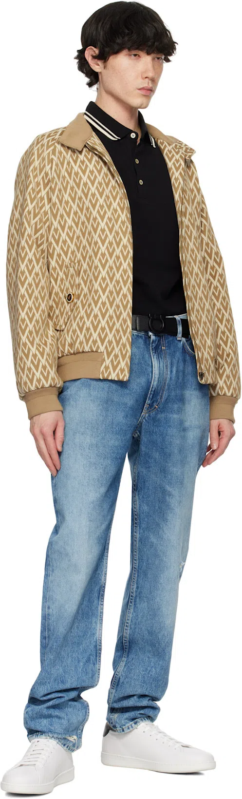 FERRAGAMO Black & Navy Fixed Gancini Reversible Belt In Nero Midnight