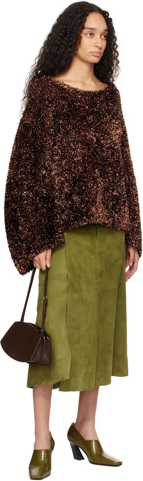 BOTTEGA VENETA Green Lewis Heels In 3310 Olive Oil