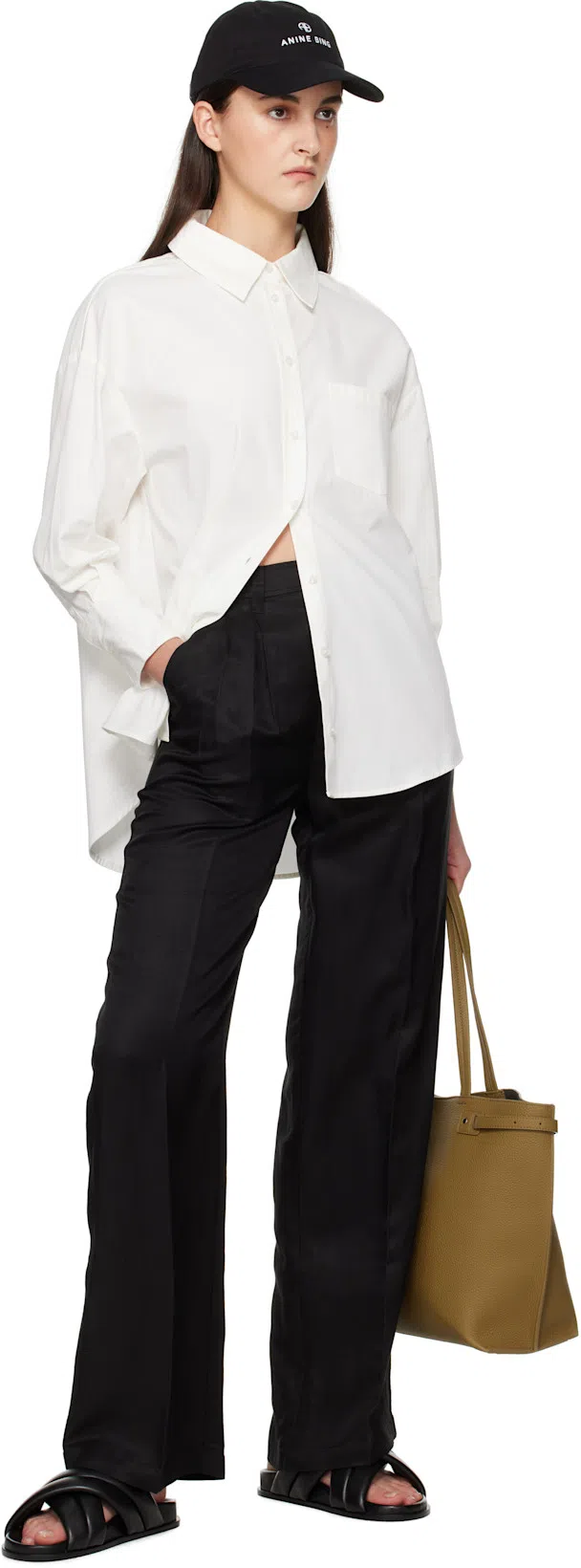 ANINE BING Jeremy Baseball Logo Detail Hat In Black