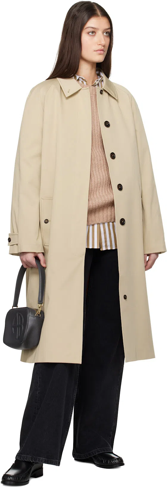 ANINE BING Black Lili Shoulder Bag In Pattern