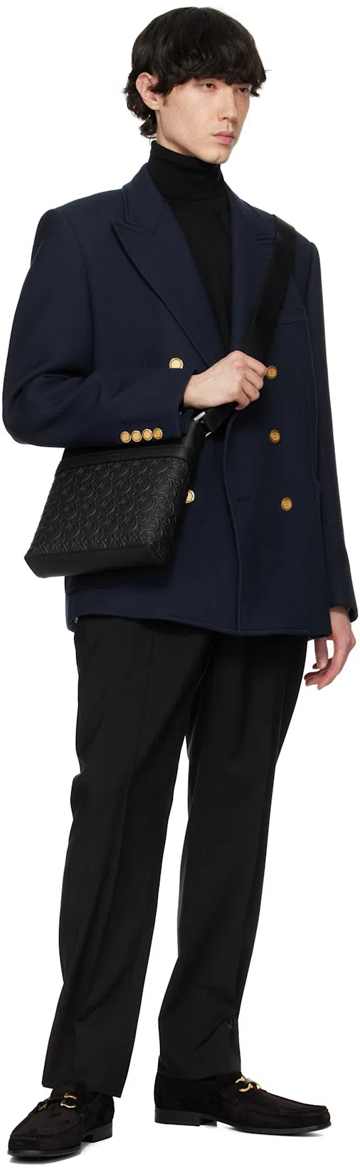 VALENTINO Black Vlogo Signature Turtleneck In Nero