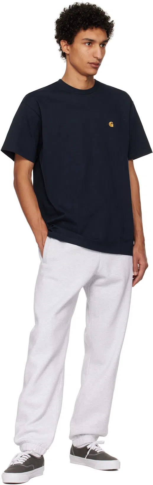 CARHARTT American Script Embroidered Logo T-shirt In Black