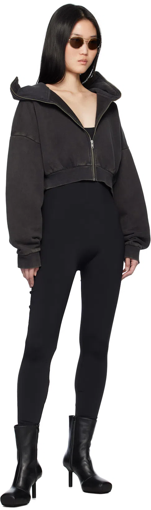 ENTIRE STUDIOS Square Neck Catsuit - Nylon Spandex In Black