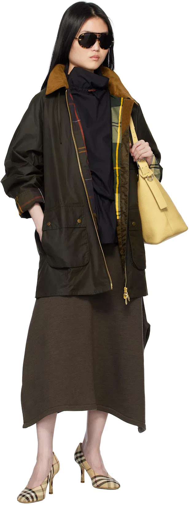 BURBERRY Archivio Check Baby Pumps In Alabaster Ip Check