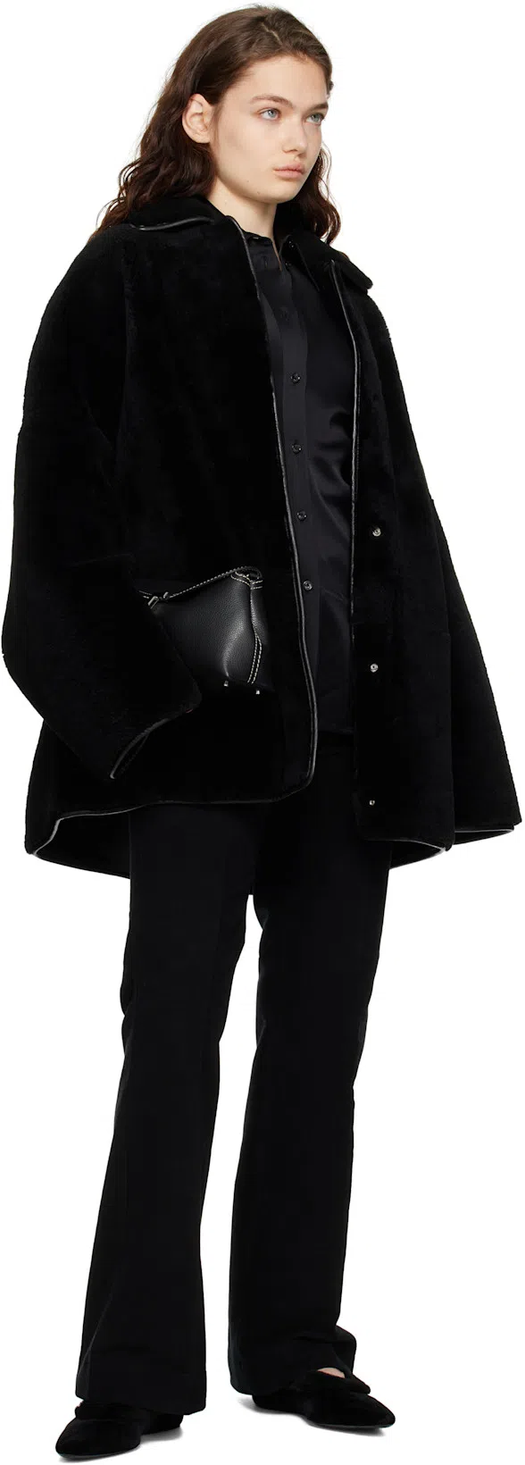 TOTÊME Slouch Satin Shirt In Black 