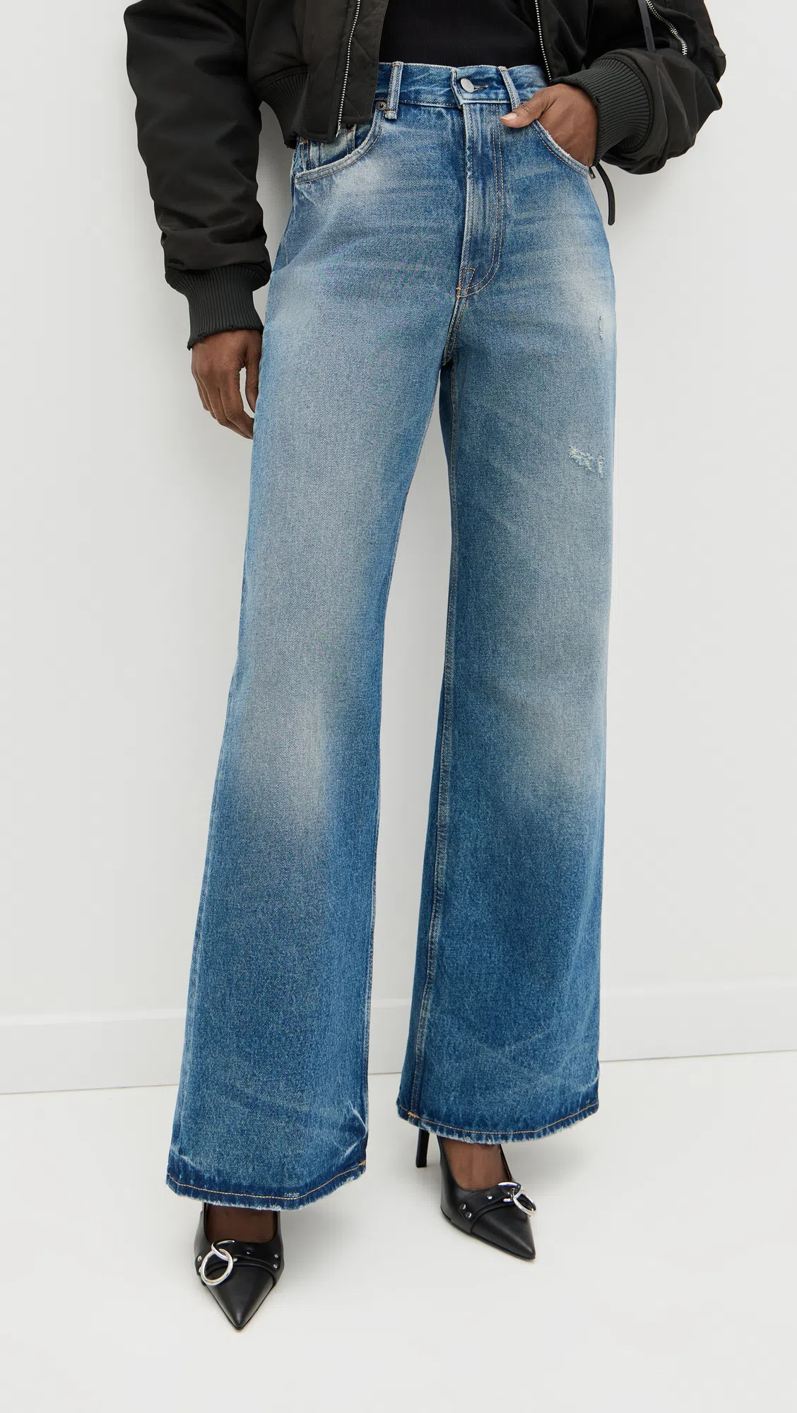 ACNE STUDIOS Wide-leg Jeans In Mid_blue
