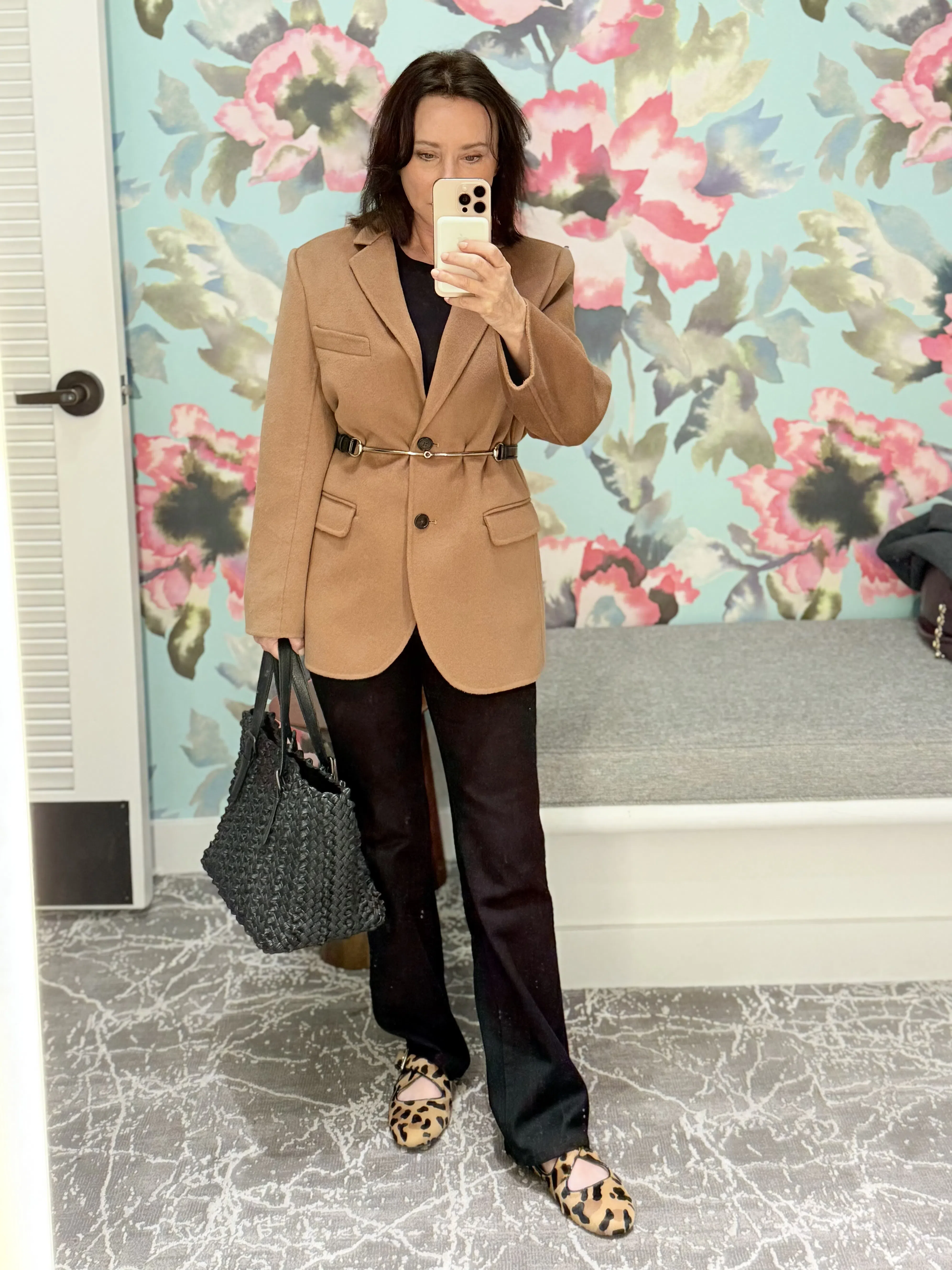 ANINE BING Oversized Wool-cashmere Blend Blazer In Brown