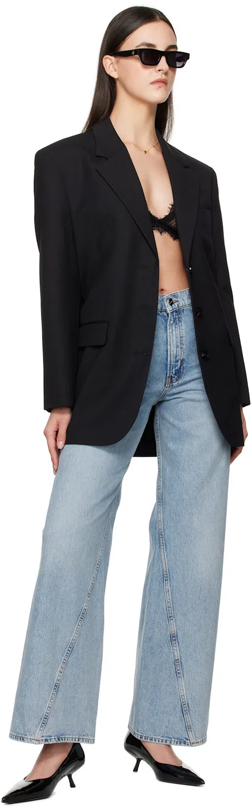 ANINE BING 50mm Hilda Pumps In Black