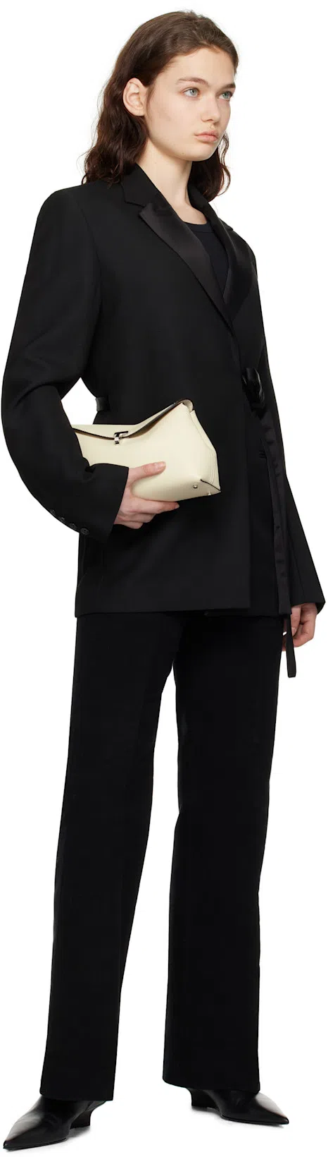 TOTÊME 'espera' Black U Neck Rib Tank Top