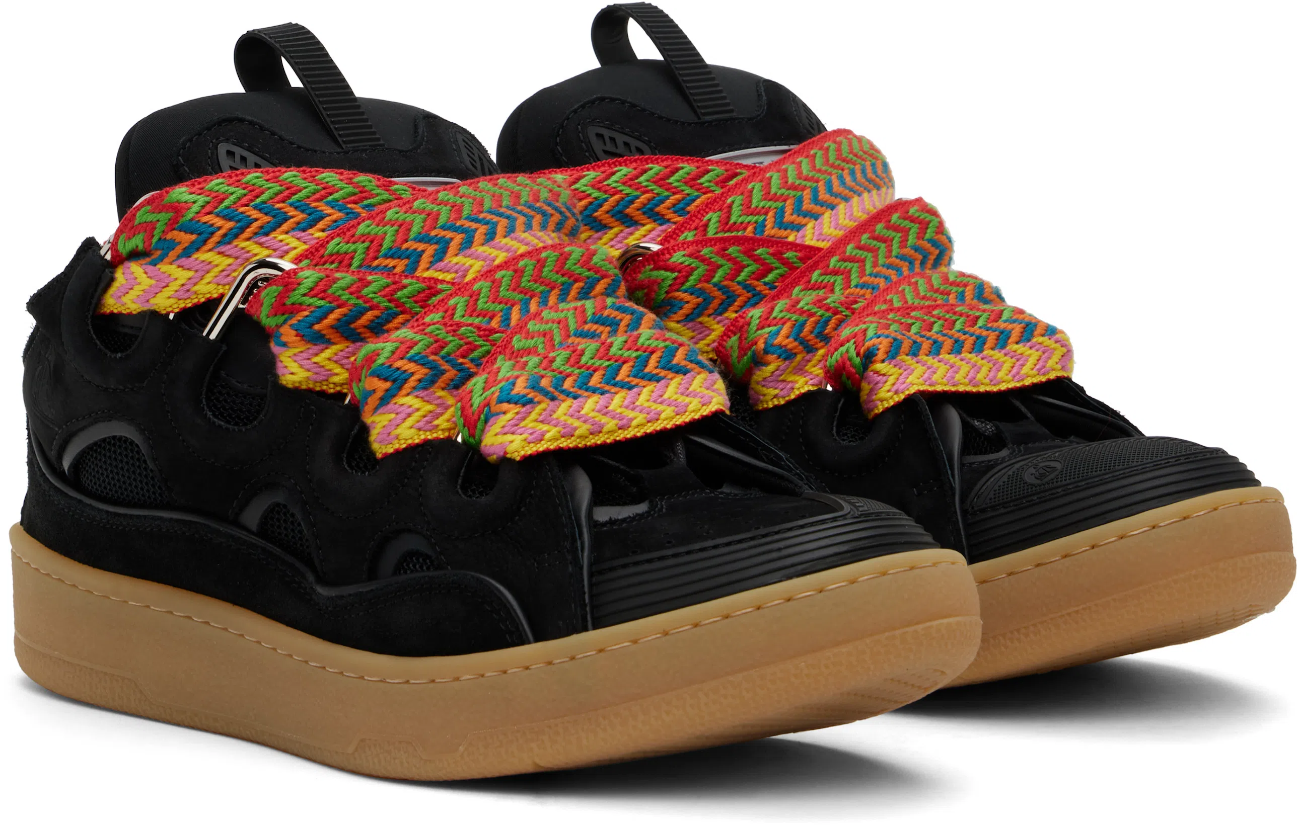 LANVIN Round Handle Calfskin Tote Bag In Black