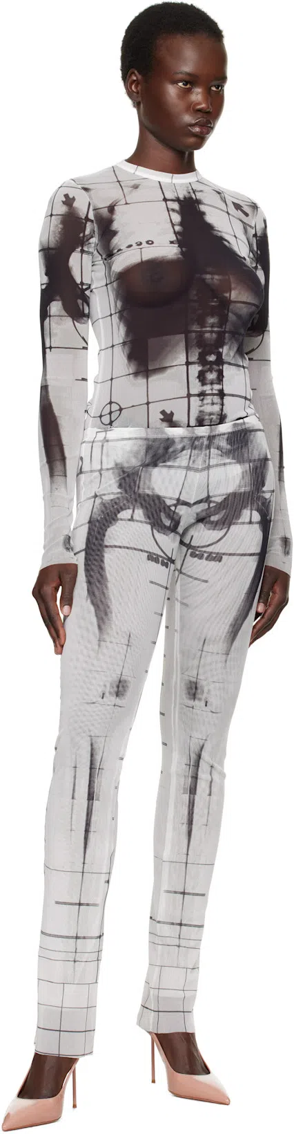 JEAN PAUL GAULTIER Top Con Stampa Squeletor In White