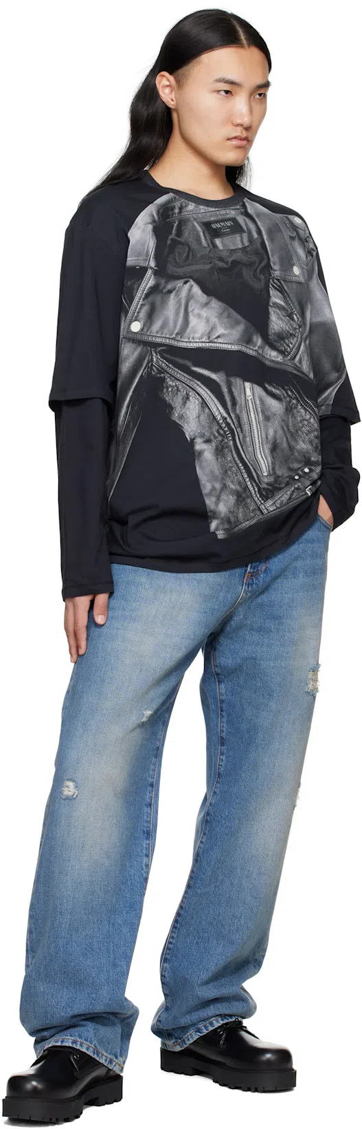 BALMAIN Blue Straight Fit Jeans