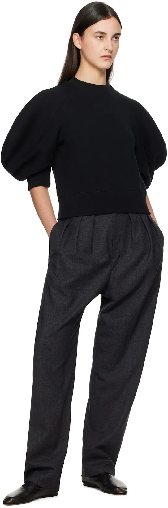 THE ROW Woman Lace-up Shoes Black Size 7.5 Leather