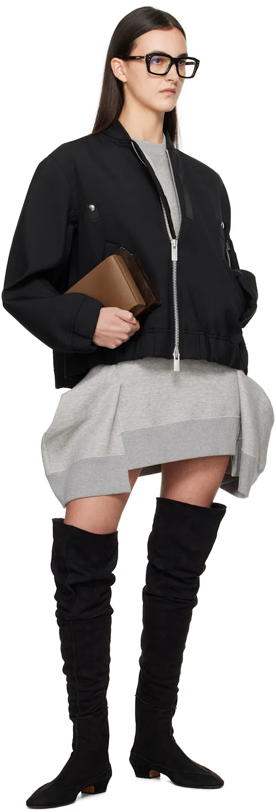 THE ROW Hereditas 25 Suede Over-the-knee Boots In Schwarz