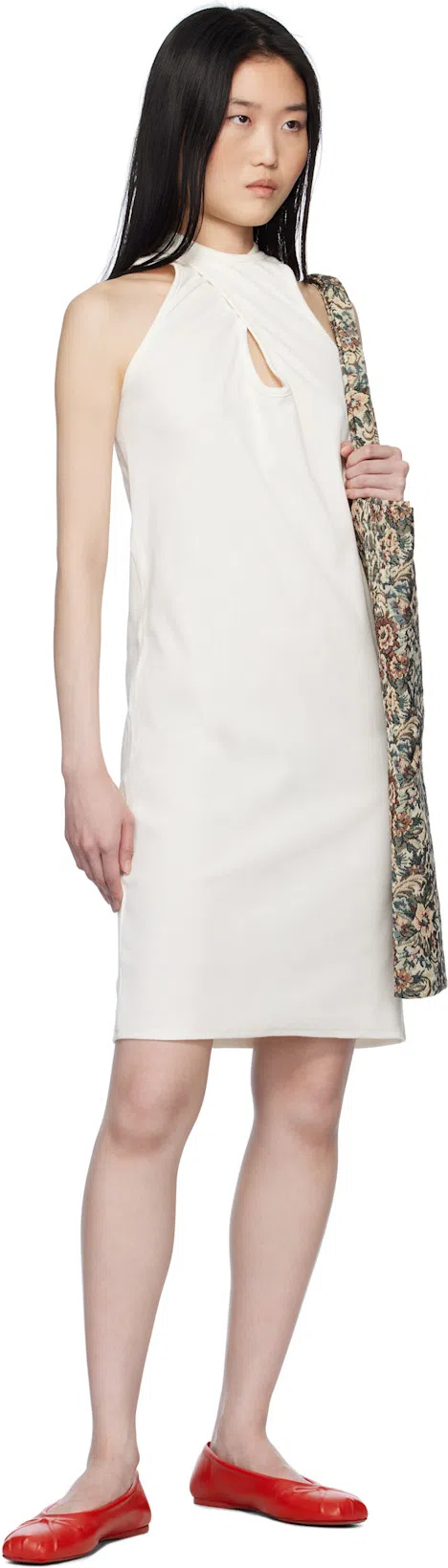 MARNI Red Nappa Leather Seamless Little Bow Ballet Flat