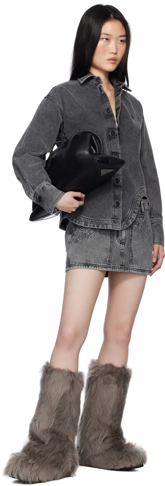 ATTICO Robin Combat Boot In Animal Print