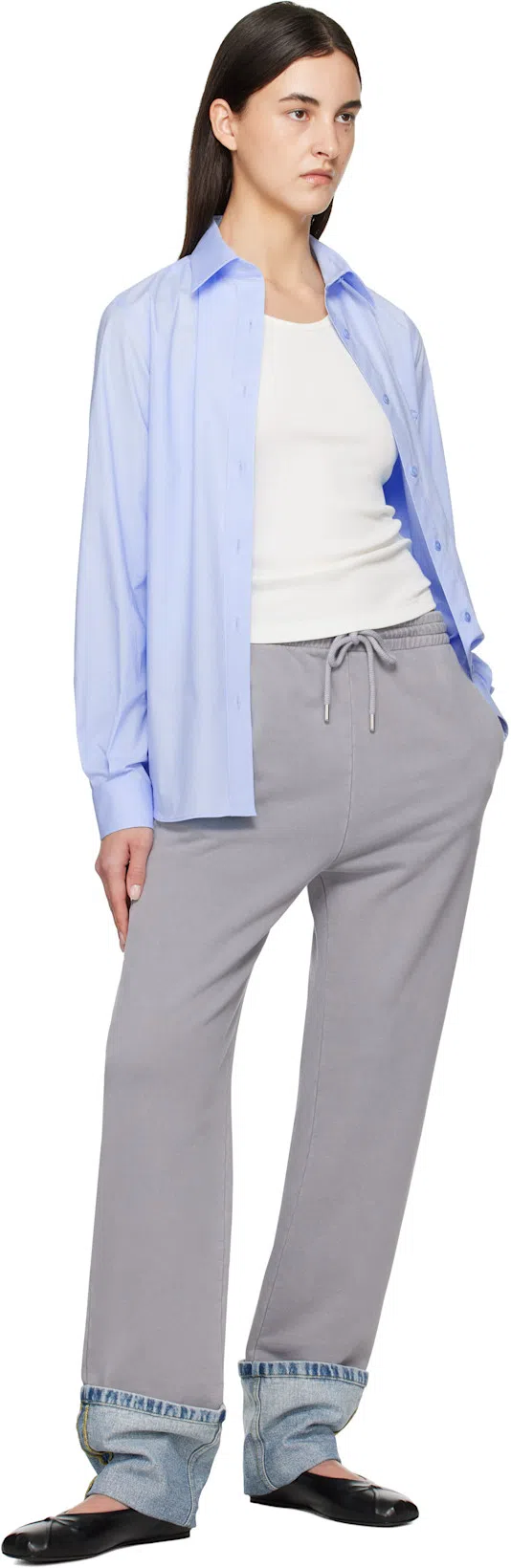 MARNI Leather Little Bow Ballerina In Grey