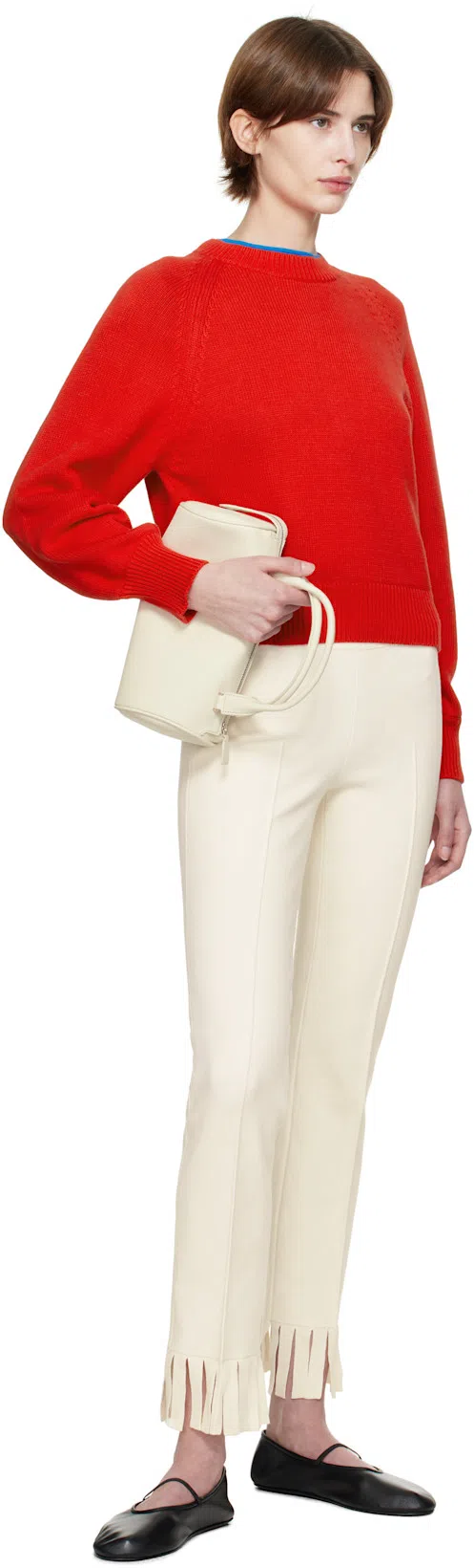 THE ROW 10mm Elastic Ballet Leather Flats In Black