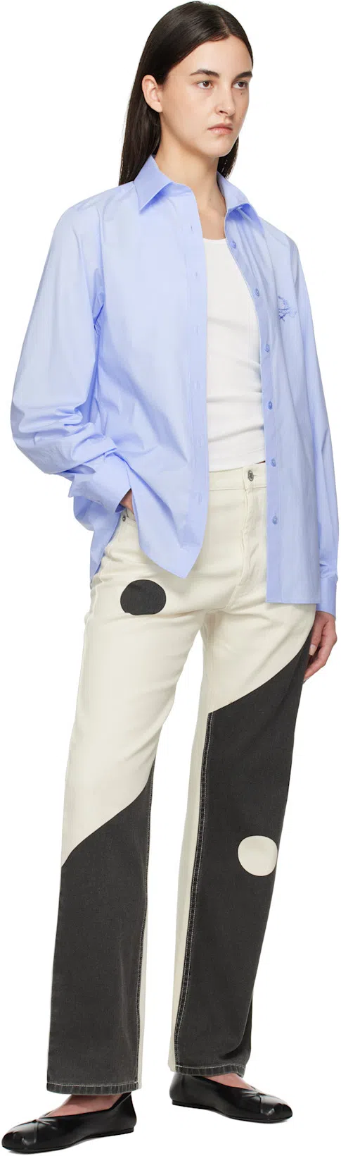 MARNI Leather Little Bow Ballerina In Grey