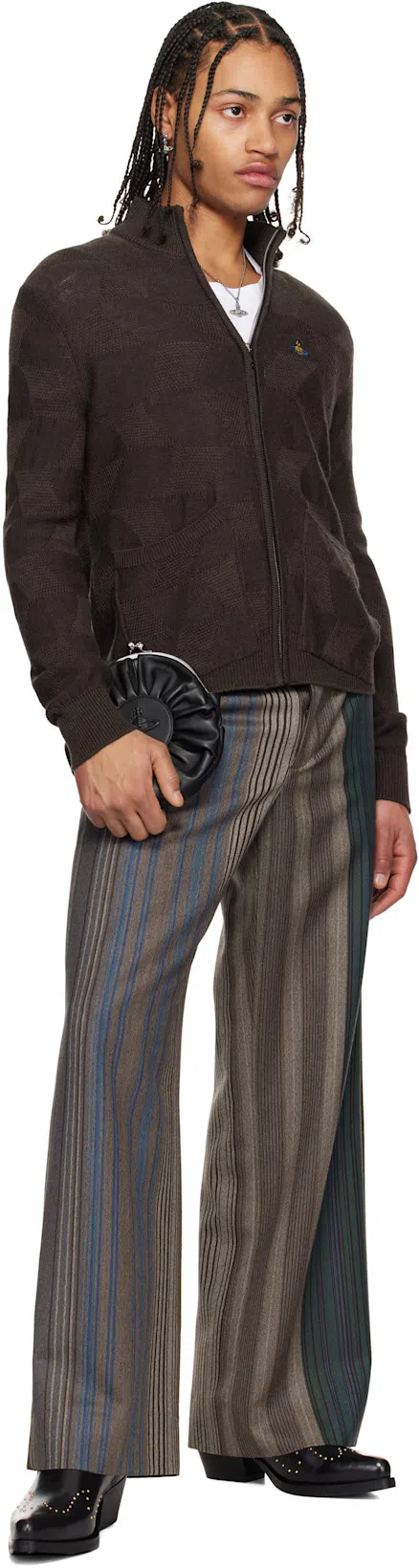 VIVIENNE WESTWOOD Humphrey Trousers Herringbone Stripes 50 Men In Aw24-c208