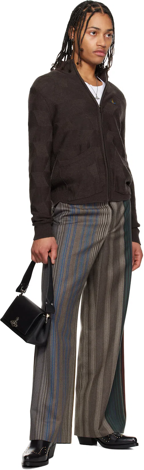 VIVIENNE WESTWOOD Humphrey Trousers Herringbone Stripes 50 Men In Aw24-c208