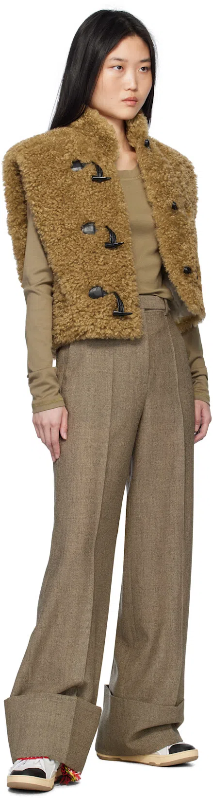 LANVIN Curb Leather Sneakers With Multicolor Laces In Neutral