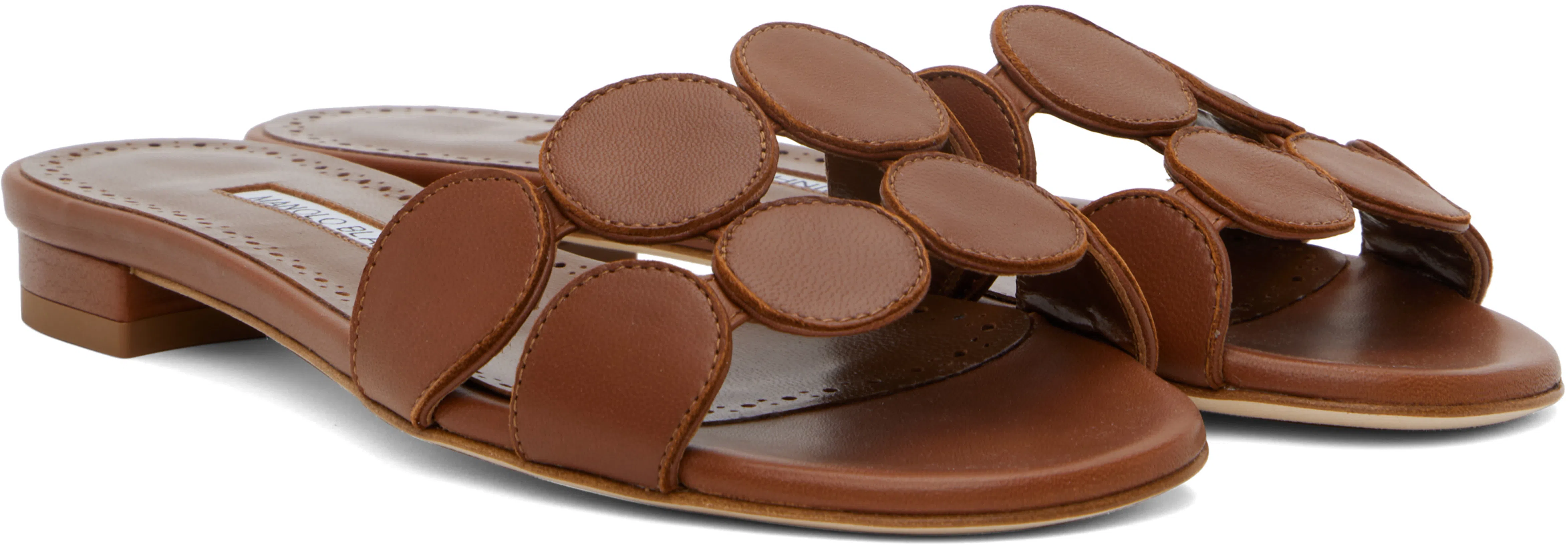 MANOLO BLAHNIK Haribalmufalt Patti Sandals In Brown