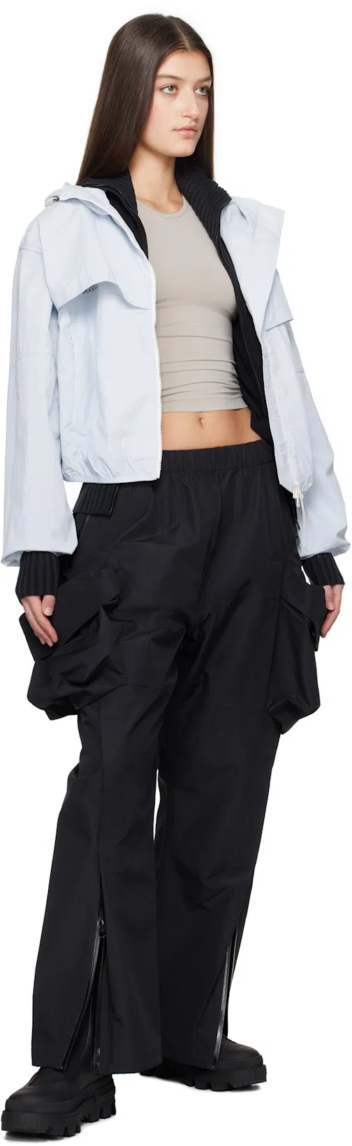 CANADA GOOSE Womens Early Frost Sinclair Logo-patch Cropped Shell Jacket In Blue