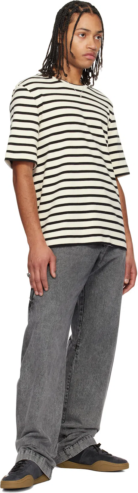 JIL SANDER Marinière Cotton T-shirt In White