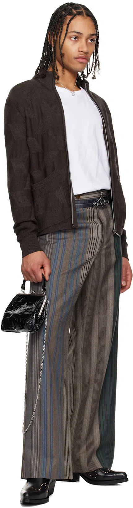 VIVIENNE WESTWOOD Humphrey Trousers Herringbone Stripes 50 Men In Aw24-c208