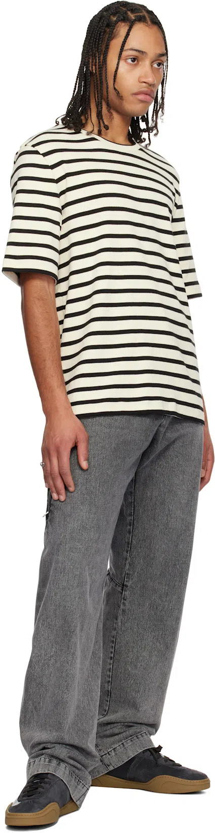 JIL SANDER Marinière Cotton T-shirt In White